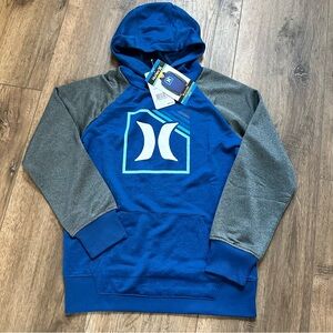 NWT! Hurley Boy’s Blue and Gray Hoodie, Lightweight, Logo Graphic, Pocket, 10/12